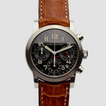 Pre Owned Girard Perregaux Ferrari 300 SS/ Leather Chronograph Mens Wristwatch 40 MM