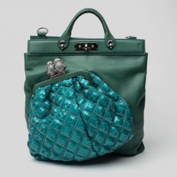 Marc Jacobs Green Leather and Sequin Bag on Bag