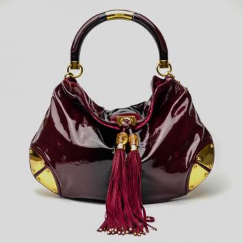 Gucci Burgundy Patent Leather Indy Hobo