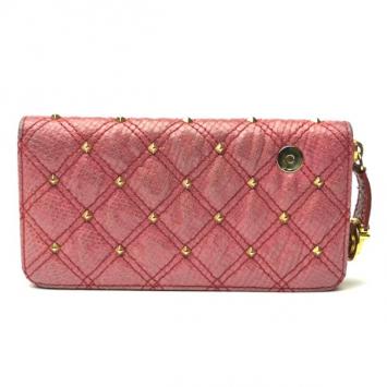 Pre Owned Marc Jacobs Zip Pink Phyton-Effect Leather Wallet