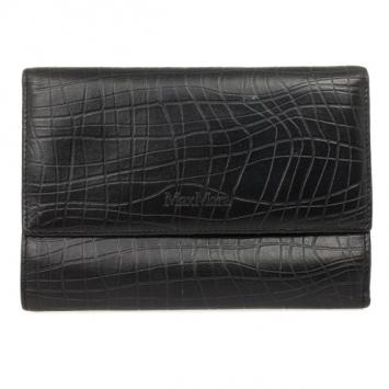 Max Mara Crocodile Print Leather Flap Wallet