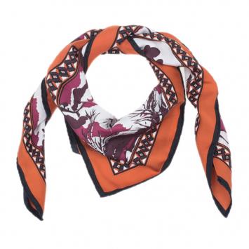 Dior Multicolor Map Print Square Scarf