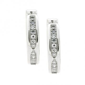 Bvlgari 18 K White Gold B.zero1 Diamond Pavé Earrings 