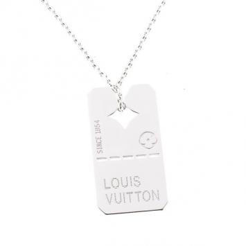 Louis Vuitton 18 K White Gold Dogtag Necklace