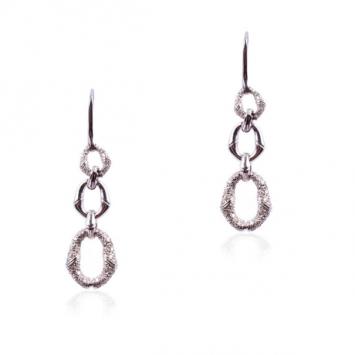 Gucci 18 K White Gold Dangling Diamond Earrings