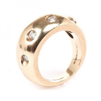 De Beers 18 K Yellow Gold Diamond Band Ring 50.5
