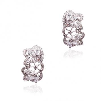 Stefan Hafner 18 K White Gold Diamond Earrings 