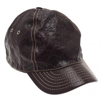 Pre Owned Gucci Brown Guccissima Leather Baseball Cap M