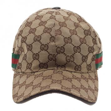 Pre Owned Gucci Guccissima Canvas Web Detail Baseball Cap M