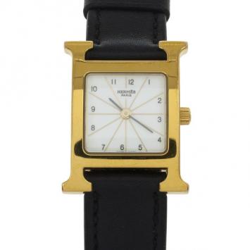 Hermes White Huere H Womens Wristwatch 21 MM