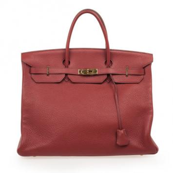 Hermes Rouge Garance Birkin Clemence 40 CM