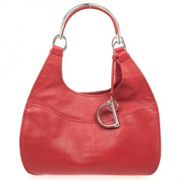 Christian Dior Red Leather Medium 61 Hobo