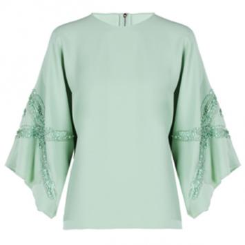 Elie Saab Mint Wide-Sleeved Top L