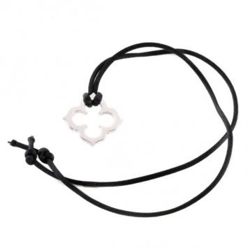 Cartier 18kt White Gold Pendant On An Adjustable Silk Lace