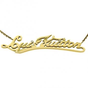 Louis Vuitton 18 K Yellow Gold Diamond Signature Necklace