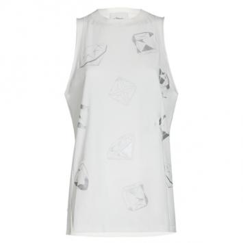 3.1 Phillip Lim Foil-Print Oversized Tank Top L