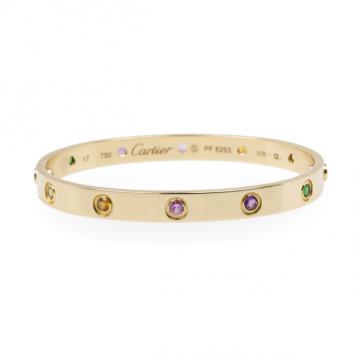 Cartier Love Yellow Gold and Coloured Stones Bracelet