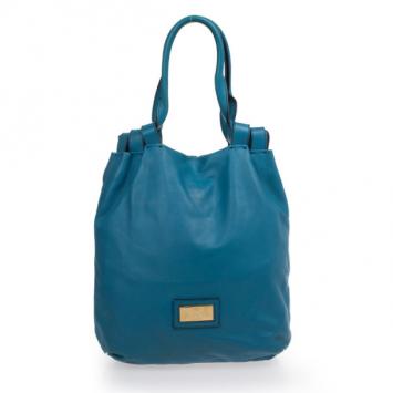 Valentino Blue Leather Rose Tote
