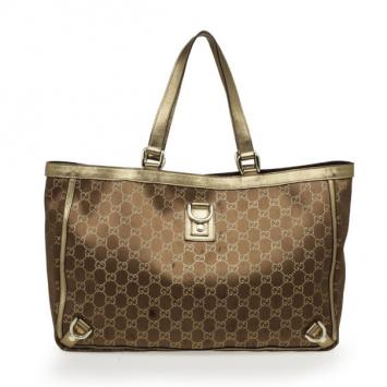 Gucci Bronze Metallic Monogram Abbey Tote