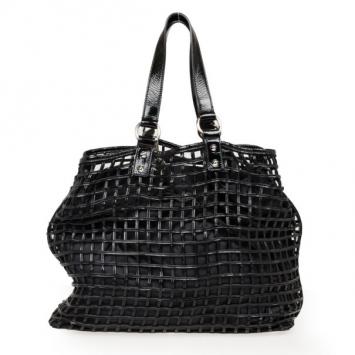 Yves Saint Laurent Black Patent CageTote