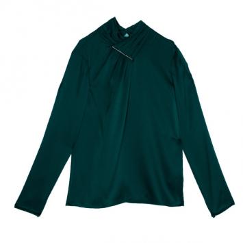 Jason Wu Green Hammered Silk Blouse S