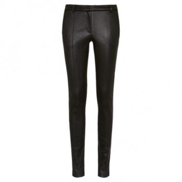 Jason Wu Black Leather Stovepipe Trousers L