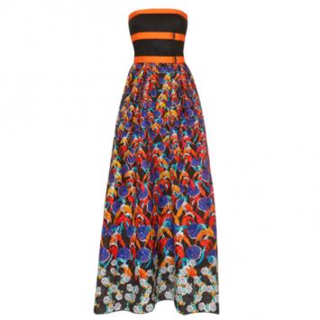 Peter Pilotto Freya Strapless Printed Dress M