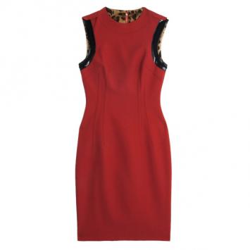 Dolce and Gabbana Red Wool Sleeveless Dress S