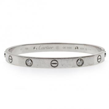 Cartier Love 18 K White Gold Diamonds Bracelet 