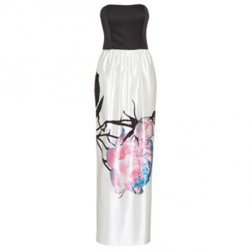 Prabal Gurung Black Strapless Bustier Gown M