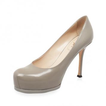 Saint Laurent Paris Beige Leather Tribtoo Pumps Size 40