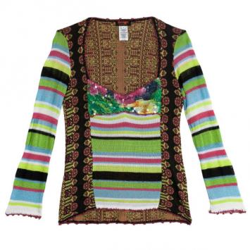 Christian Lacroix Multicolor Knitted Long Sleeve Shirt