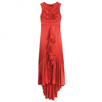 Carolina Herrera Red Silk Gown M