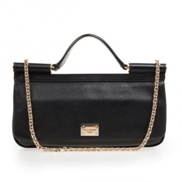 Dolce and Gabbana Black Leather Mini Miss Sicily Bag