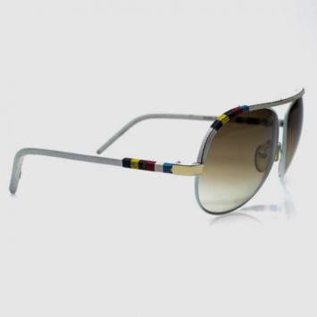 Pre Owned Fendi Limited Edition White Leather Mens Aviators