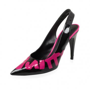 Louis Vuitton Pink Graffiti Stephen Sprouse Patent Leather Slingback Sandals Size 39.5