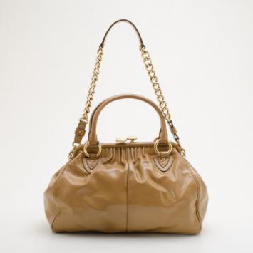 Marc Jacobs Large Patent Caramel Stam Bag