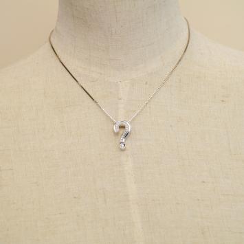 Alfieri & St. John Question Mark Pendant Diamonds & Gold Necklace