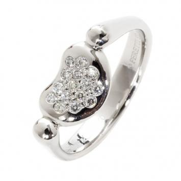 Tiffany & Co. Elsa Peretti Platinum Diamond Bean Shape Ring Size 48