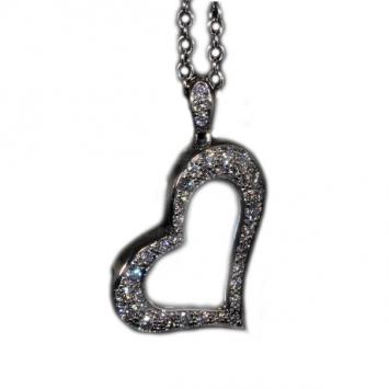 Piaget Diamond Heart 18k White Gold Necklace 