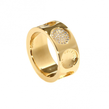 Louis Vuitton Empreinte Diamond 18k Yellow Gold Ring Large Model Size 58