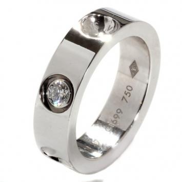 Louis Vuitton Empreinte Diamond 18 K White Gold Ring Size 47
