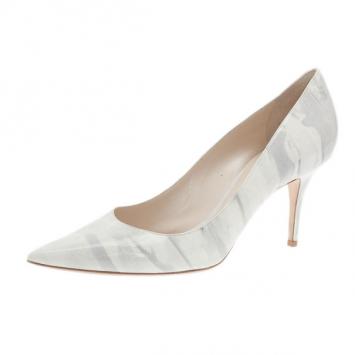 Dior Grey Shaded Patent Calfskin Pointed Toe Pumps Size 40