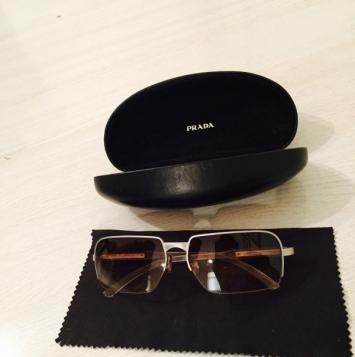 Prada Cream Rectangle Sunglasses