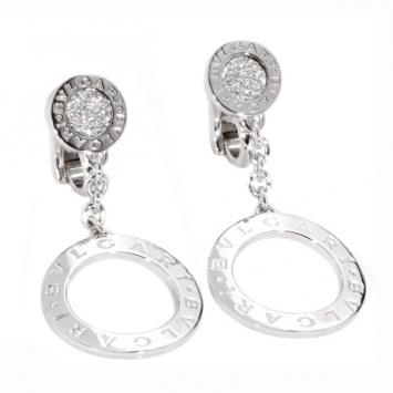 Bvlgari Diamond 18 K White Gold Earrings