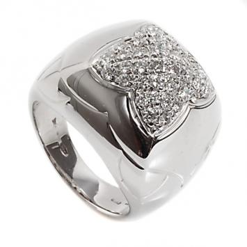 Bvlgari 18 K White Gold Pyramid Diamond Ring Size 53