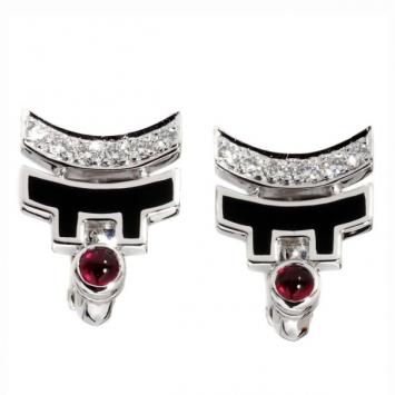 Cartier Le Baiser Du Dragon Diamond 18k White Gold Earrings