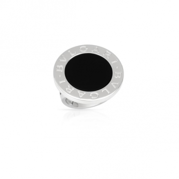 Bvlgari 18 K White Gold Onyx Ring Size 50.5