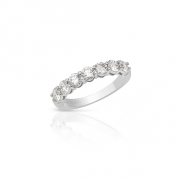 Tiffany & Co. Shared Setting Round Brilliant Diamonds Platinum Band Ring Size 50.5