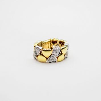 Salvini Hearts 18 K Yellow Gold Diamond Ring Size 52.5